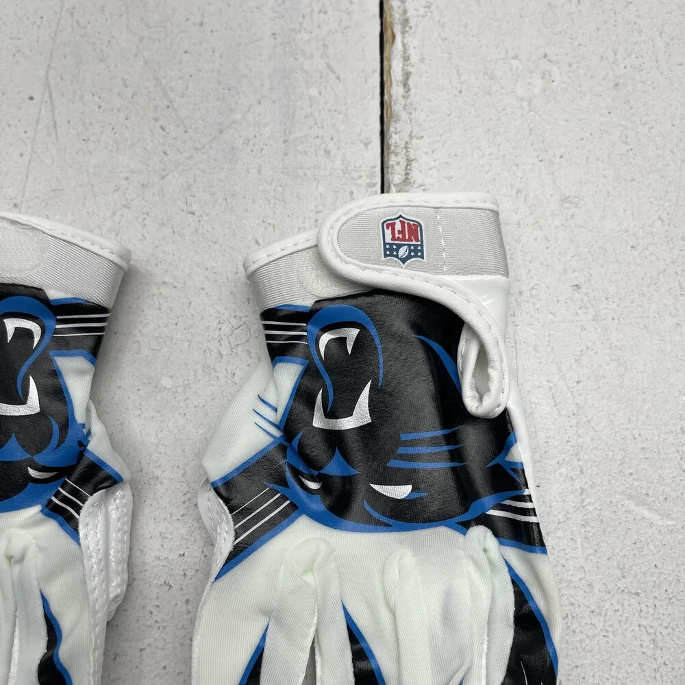 Carolina Panthers Gloves Boys Medium White NFL Football Receiver Franklin